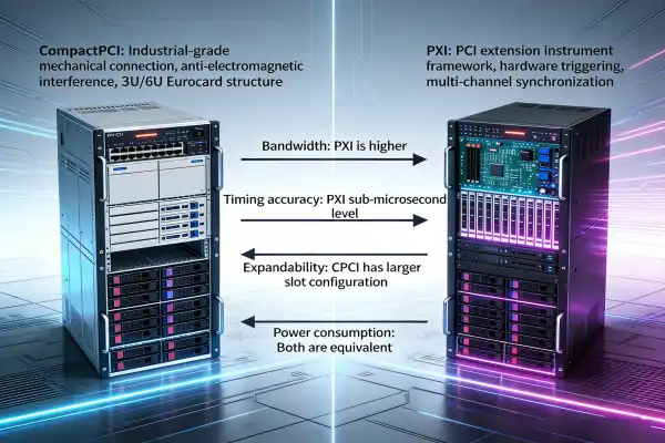 Difference between CPCI portable test computer and PXI portable computer